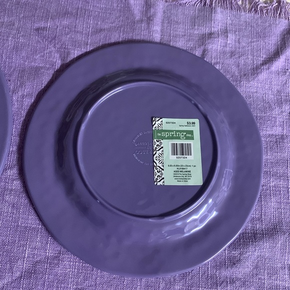Hobby Lobby Purple Table Runner 14x72 in.2 11x11 Large Plates 2 small 9x9 Used - Picture 7 of 9